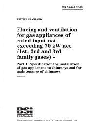 Flueing and ventilation for gas appliances of rated input not exceeding 70 kW net (1st, 2nd and 3rd family gases). Specification for installation of gas appliances to chimneys and for maintenance of chimneys (Withdrawn)