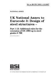 UK National annex to Eurocode 3: Design of steel structures. Additional rules for the extension of EN 1993 up to steel grades S 700