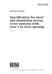 Specification for steel and aluminium access cover systems with over 1 m clear opening