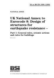 UK National annex to Eurocode 8: Design of structures for earthquake resistance. General rules, seismic actions and rules for buildings