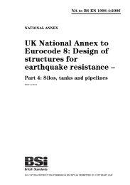 UK National annex to Eurocode 8: Design of structures for earthquake resistance. Silos, tanks and pipelines