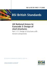 UK National Annex to Eurocode 3 - Design of steel structures. Design of structures with tension components