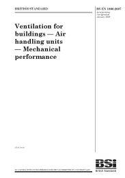 Ventilation for buildings - Air handling units - Mechanical performance (Incorporating corrigendum January 2009)