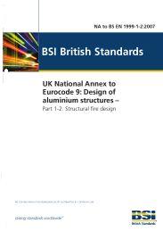 UK National Annex to Eurocode 9: Design of aluminium structures. Structural fire design