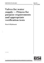 Valves for water supply - Fitness for purpose requirements and appropriate verification tests. Hydrants