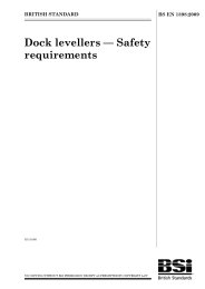 Dock levellers - Safety requirements