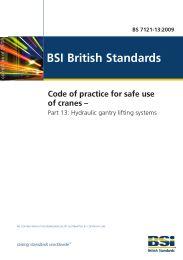 Code of practice for safe use of cranes. Hydraulic gantry lifting systems