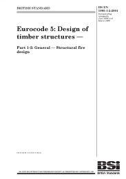 Eurocode 5: Design of timber structures. General - Structural fire design (incorporating corrigenda June 2006 and March 2009)