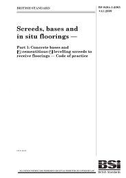 Screeds, bases and in situ floorings. Concrete bases and cementitious levelling screeds to receive floorings - Code of practice (+A1:2009)