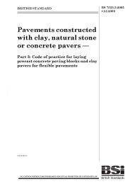 Pavements constructed with clay, natural stone or concrete pavers. Code of practice for laying precast concrete paving blocks and clay pavers for flexible pavements (+A1:2009) (Withdrawn)