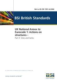 UK National Annex to Eurocode 1: Actions on structures. Silos and tanks