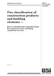 Fire classification of construction products and building elements. Classification using data from fire resistance tests, excluding fire ventilation services (+A1:2009) (Withdrawn)