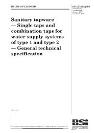 Sanitary tapware - single taps and combination taps for water supply systems of type 1 and type 2 - general technical specification (Incorporating corrigendum January 2009 and March 2009) (Withdrawn)
