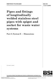 Pipes and fittings of longitudinally welded stainless steel pipes with spigot and socket for waste water systems. System X - Dimensions