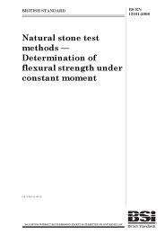 Natural stone test methods - Determination of flexural strength under constant moment