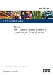 Stairs. Code of practice for the design of stairs with straight stairs and winders