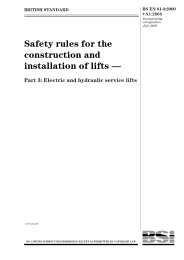 Safety rules for the construction and installation of lifts. Electric and hydraulic service lifts (+A1:2008) (Incorporating corrigendum July 2009)