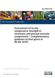 Assessment of in-situ compressive strength in structures and precast concrete components - Complementary guidance to that given in BS EN 13791 (Withdrawn)