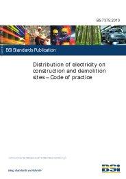 Distribution of electricity on construction and demolition sites - Code of practice