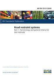 Road restraint systems. Terminology and general criteria for test methods