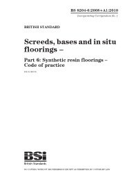 Screeds, bases and in situ floorings. Synthetic resin floorings - Code of practice (+A1:2010) (incorporating corrigendum No. 1)