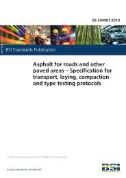 Asphalt for roads and other paved areas - Specification for transport, laying and compaction and type testing protocols (Withdrawn)