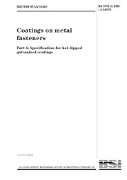 Coatings on metal fasteners. Specification for hot dipped galvanized coatings (+A1:2011)