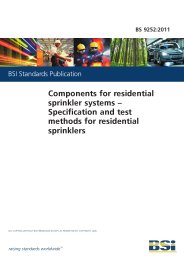 Components for residential sprinkler systems - specification and test methods for residential sprinklers
