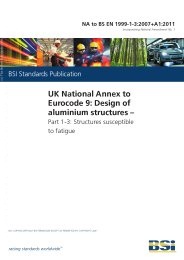 UK National Annex to Eurocode 9: Design of aluminium structures. Structures susceptible to fatigue (incorporating National amendment No. 1)