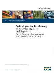 Code of practice for cleaning and surface repair of buildings. Cleaning of natural stone, brick, terracotta and concrete (Incorporating corrigendum No. 1)