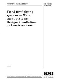 Fixed firefighting systems. Water spray systems - design, installation and maintenance