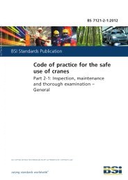 Code of practice for safe use of cranes. Inspection, maintenance and thorough examination - General