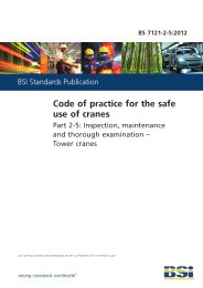 Code of practice for safe use of cranes. Inspection, maintenance and thorough examination - Tower cranes