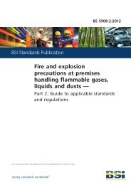 Fire and explosion precautions at premises handling flammable gases, liquids and dusts. Guide to applicable standards and regulations