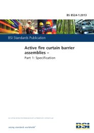 Active fire curtain barrier assemblies. Specification