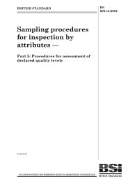 Sampling procedures for inspection by attributes. Procedures for assessment of declared quality levels