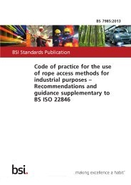 Code of practice for the use of rope access methods for industrial purposes - recommendations and guidance supplementary to BS ISO 22846