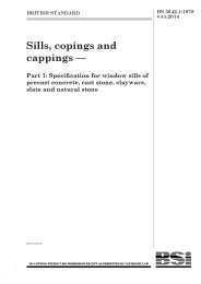 Sills, copings and cappings. Specification for window sills of precast concrete, cast stone, clayware, slate and natural stone (+A1:2014)