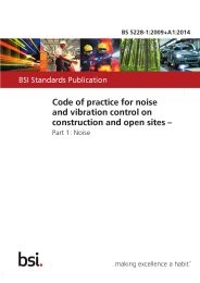 Code of practice for noise and vibration control on construction and open sites. Noise (+A1:2014)