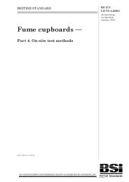 Fume cupboards. On-site test methods (incorporating corrigendum January 2014) (Withdrawn)