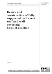 Design and construction of fully supported lead sheet roof and wall coverings - Code of practice (+A1:2014)