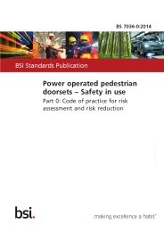 Power operated pedestrian doorsets - Safety in use. Code of practice for risk assessment and risk reduction