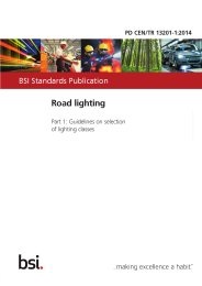 Road lighting. Guidelines on selection of lighting classes