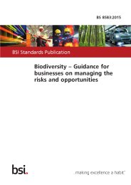Biodiversity - Guidance for businesses on managing the risks and opportunities