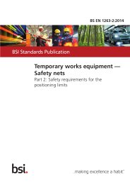 Temporary works equipment - safety nets. Safety requirements for the positioning limits