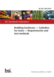 Building hardware - Cylinders for locks - Requirements and test methods