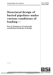 Structural design of buried pipelines under various conditions of loading. Summary of nationally established methods of design
