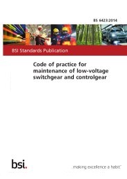 Code of practice for maintenance of low-voltage switchgear and controlgear