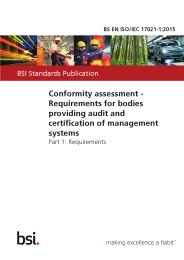 Conformity assessment - requirements for bodies providing audit and certification of management systems. Requirements