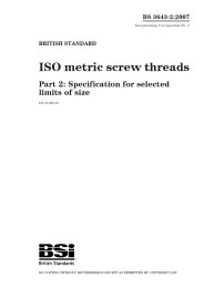 ISO metric screw threads. Specification for selected limits of size (Incorporating corrigendum No. 1)